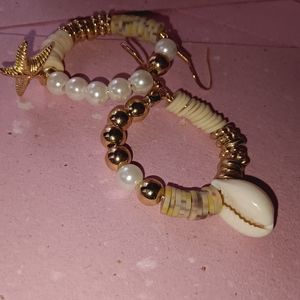 Hand crafted shell/star earrings